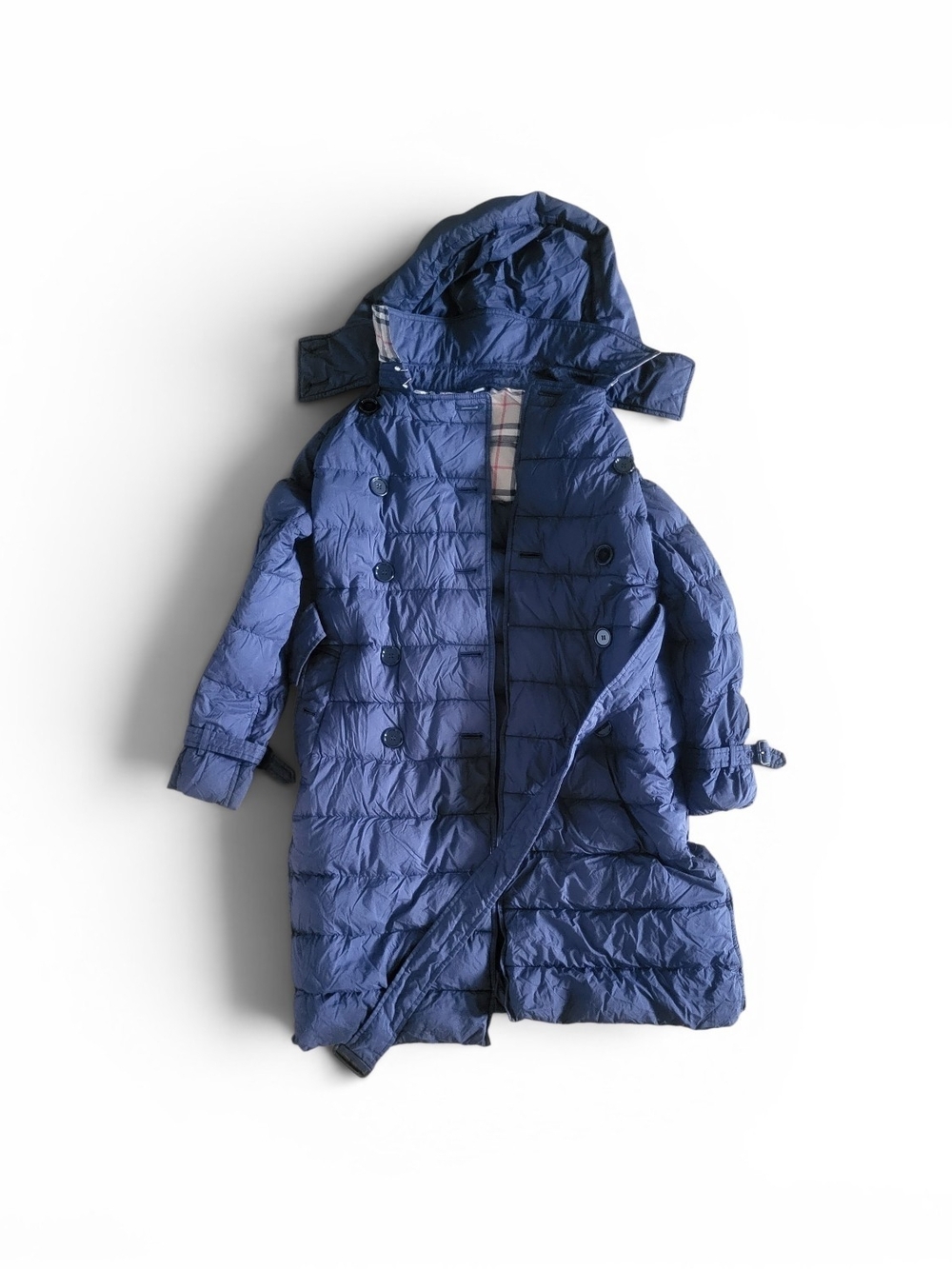 Burberry Navy Hooded Quilted Womens Peacoat Puffer